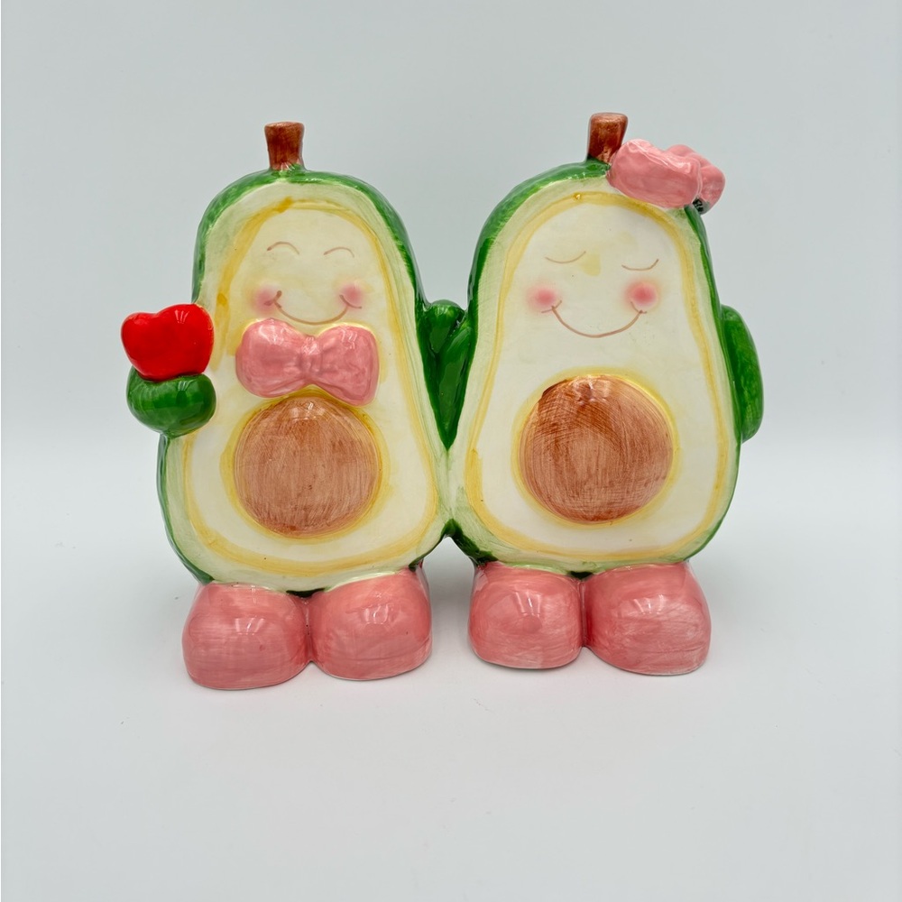 Very Cute Adorable Ceramic Avocado Couple Valentines Decor